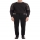Black Stripe Band Wool Flannel Trousers